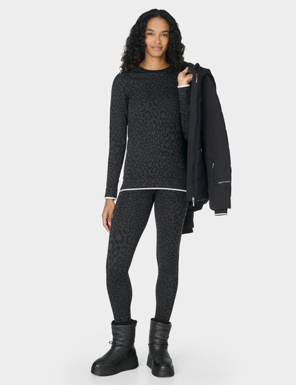 Sweaty Betty Animal Crew Neck Base Layer Top - Grey Leo Jacquardimages6- The Sports Edit