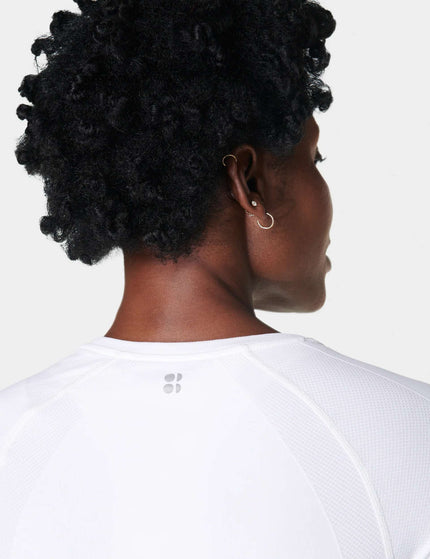 Sweaty Betty Athlete Crop Seamless Gym T-Shirt - Whiteimages4- The Sports Edit