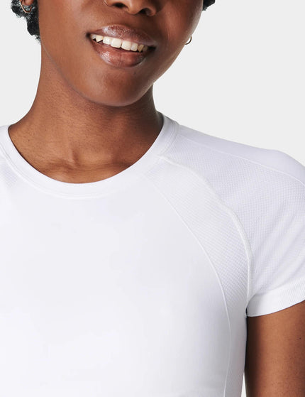 Sweaty Betty Athlete Crop Seamless Gym T-Shirt - Whiteimages3- The Sports Edit