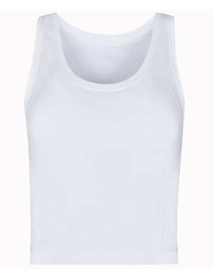 Sweaty Betty Athlete Crop Seamless Gym Vest - Whiteimage4- The Sports Edit