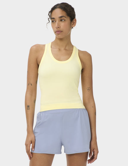 Sweaty Betty Athlete Crop Seamless Workout Vest - Butterscotch Yellowimages1- The Sports Edit