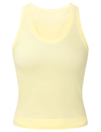 Sweaty Betty Athlete Crop Seamless Workout Vest - Butterscotch Yellowimages6- The Sports Edit