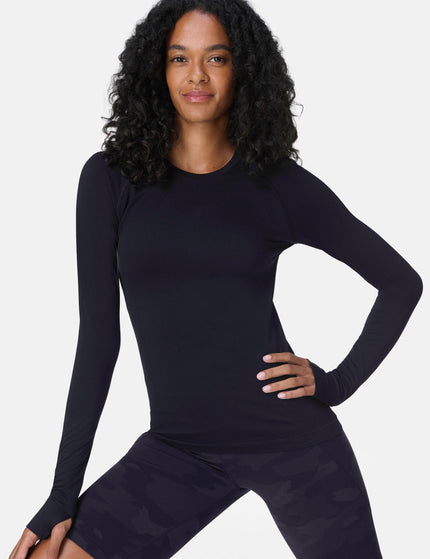 Sweaty Betty Athlete Seamless Gym Long Sleeve Top - Blackimages3- The Sports Edit