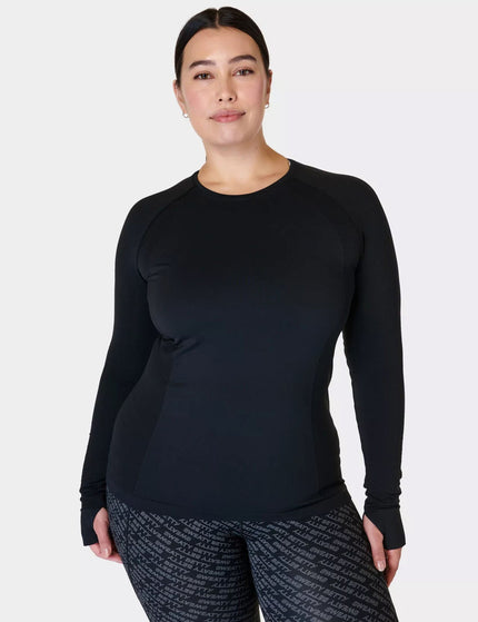 Sweaty Betty Athlete Seamless Gym Long Sleeve Top - Blackimage1- The Sports Edit