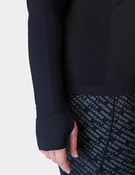 Sweaty Betty Athlete Seamless Gym Long Sleeve Top - Blackimage4- The Sports Edit