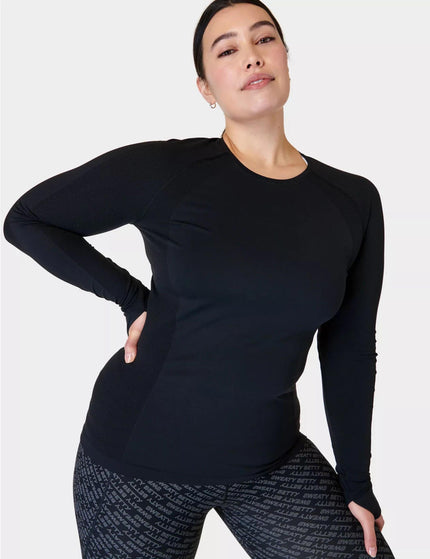 Sweaty Betty Athlete Seamless Gym Long Sleeve Top - Blackimage6- The Sports Edit