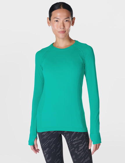 Sweaty Betty Athlete Seamless Gym Long Sleeve Top - Gem Greenimage1- The Sports Edit