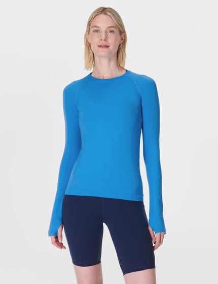 Sweaty Betty Athlete Seamless Gym Long Sleeve Top - Tidal Blueimage1- The Sports Edit