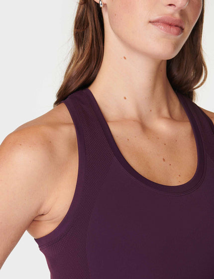 Sweaty Betty Athlete Seamless Gym Vest - Midnight Cherry Purpleimage4- The Sports Edit