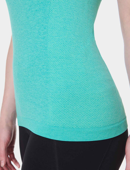 Sweaty Betty Athlete Seamless Gym Vest - Seaspray Ripple Blue Marlimages3- The Sports Edit