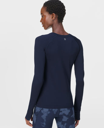 Athlete Seamless Workout Long Sleeve Top - Navy Blue