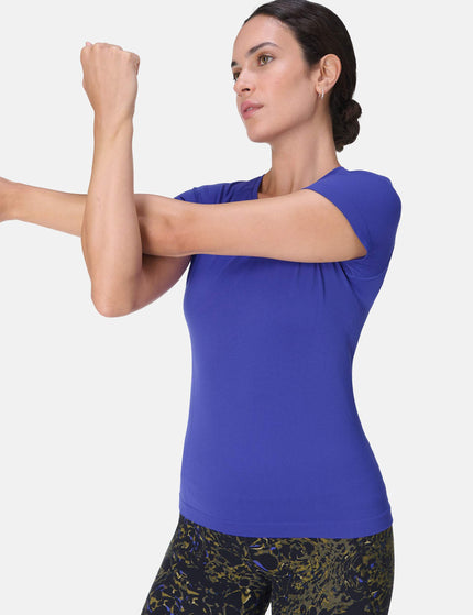 Sweaty Betty Athlete Seamless Workout T-Shirt - Rich Blueimages5- The Sports Edit