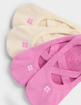 Ballet Gripper Socks 2 Pack - Guava Pink/Coconut Cream