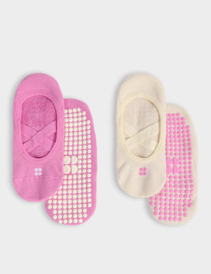 Ballet Gripper Socks 2 Pack - Guava Pink/Coconut Cream