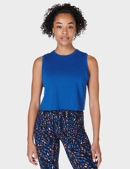 Sweaty Betty Breathe Easy Crop Muscle Vest - Lightning Blueimage2- The Sports Edit