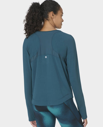 Breathe Easy Mesh Long Sleeve Top - Deep Green