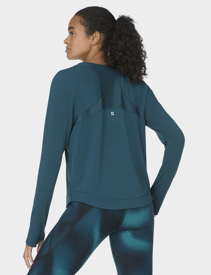 Sweaty Betty Breathe Easy Mesh Long Sleeve Top - Deep Greenimages5- The Sports Edit