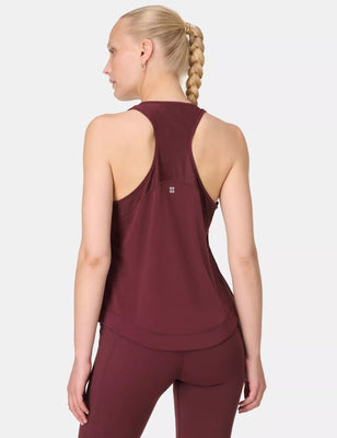 Breathe Easy Mesh Run Vest Top - Garnet Red