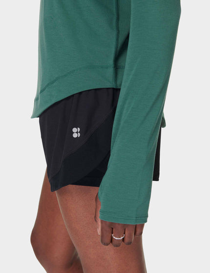 Sweaty Betty Breathe Easy Running Long Sleeve Top - Glade Greenimage4- The Sports Edit