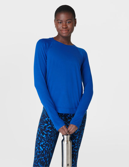 Sweaty Betty Breathe Easy Running Long Sleeve Top - Lightning Blueimage1- The Sports Edit