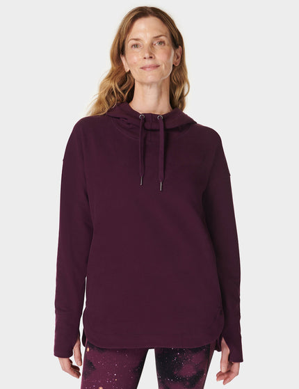 Sweaty Betty Escape Luxe Fleece Hoody - Midnight Cherry Purpleimage1- The Sports Edit