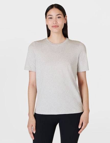 Sweaty Betty Essential Crew Neck T-Shirt - Light Grey Marlimage1- The Sports Edit