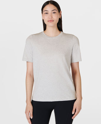 Essential Crew Neck T-Shirt - Light Grey Marl