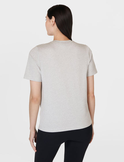 Sweaty Betty Essential Crew Neck T-Shirt - Light Grey Marlimage2- The Sports Edit
