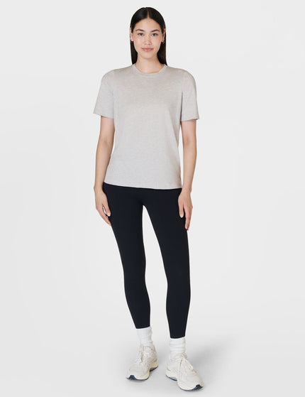 Sweaty Betty Essential Crew Neck T-Shirt - Light Grey Marlimage3- The Sports Edit