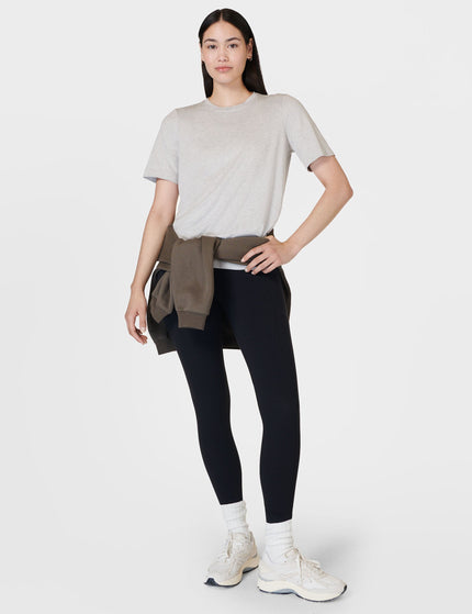Sweaty Betty Essential Crew Neck T-Shirt - Light Grey Marlimage4- The Sports Edit