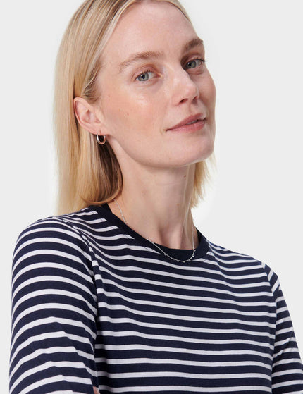 Sweaty Betty Essential Long Sleeve T-Shirt - Navy Blue White Stripeimage3- The Sports Edit