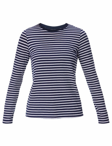 Sweaty Betty Essential Long Sleeve T-Shirt - Navy Blue White Stripeimage6- The Sports Edit