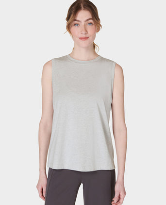 Essential Sleeveless Vest - Light Grey Marl