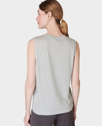 Essential Sleeveless Vest - Light Grey Marl