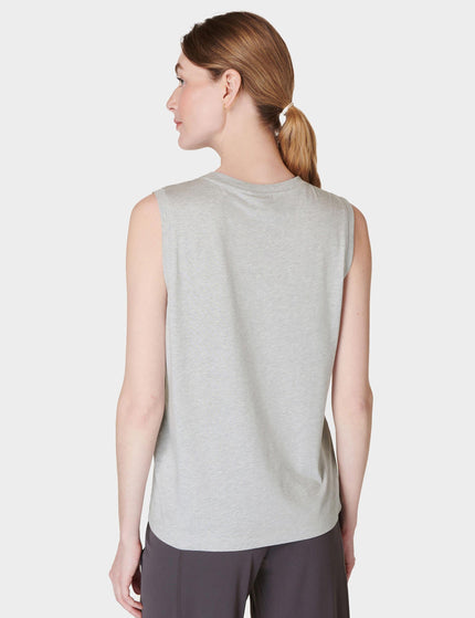 Sweaty Betty Essential Sleeveless Vest - Light Grey Marlimage2- The Sports Edit