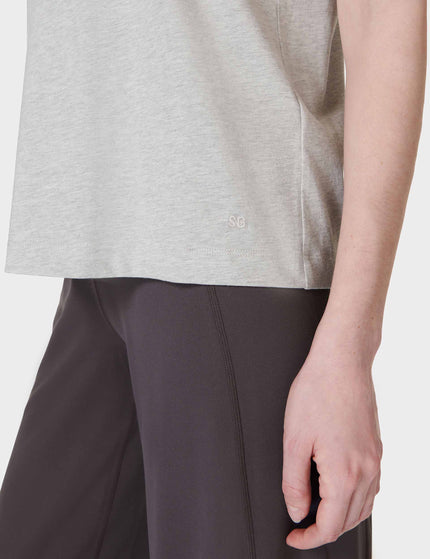 Sweaty Betty Essential Sleeveless Vest - Light Grey Marlimage4- The Sports Edit