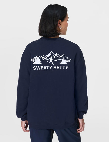 Sweaty Betty Explore More Longline Sweatshirt - Navy Blueimage3- The Sports Edit