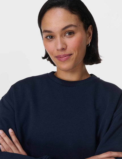 Sweaty Betty Explore More Longline Sweatshirt - Navy Blueimage4- The Sports Edit