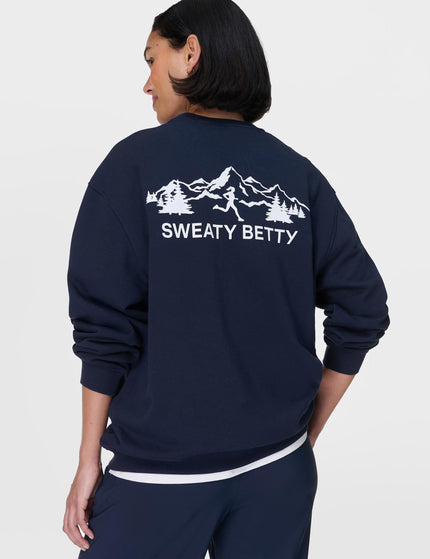 Sweaty Betty Explore More Longline Sweatshirt - Navy Blueimage1- The Sports Edit