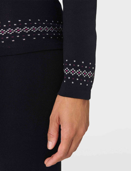 Sweaty Betty Fairisle Novelty Half Zip Base Layer - Black Fairisle Jacquardimages5- The Sports Edit