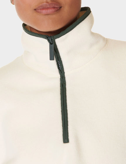 Sweaty Betty Mallow Half Zip Pullover - Studio White/Trek Greenimage3- The Sports Edit