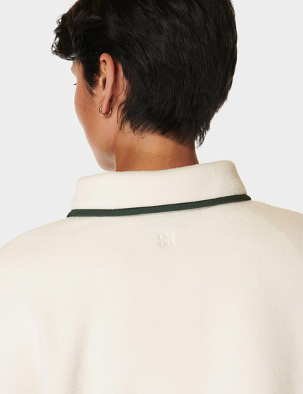 Sweaty Betty Mallow Half Zip Pullover - Studio White/Trek Greenimage4- The Sports Edit