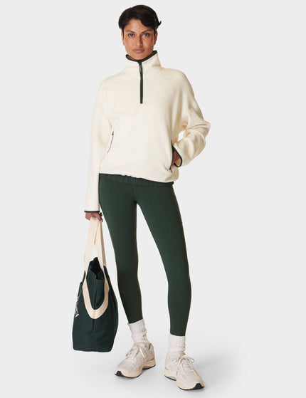 Sweaty Betty Mallow Half Zip Pullover - Studio White/Trek Greenimage7- The Sports Edit