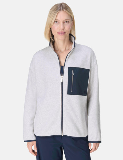 Sweaty Betty Mallow Zip Through - Mottled Grey/Navy Blueimage1- The Sports Edit