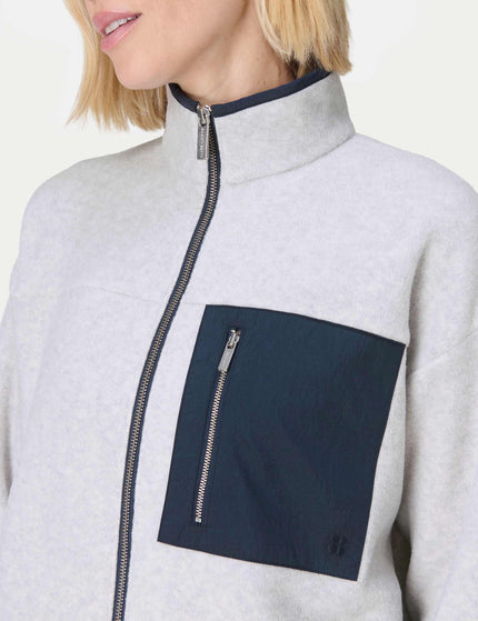 Sweaty Betty Mallow Zip Through - Mottled Grey/Navy Blueimage3- The Sports Edit