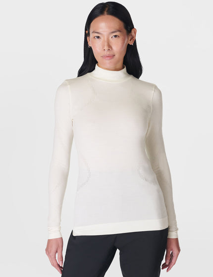 Sweaty Betty Merino Blend Turtle Neck Base Layer Top - Studio Whiteimage1- The Sports Edit