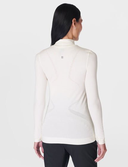 Sweaty Betty Merino Blend Turtle Neck Base Layer Top - Studio Whiteimage2- The Sports Edit