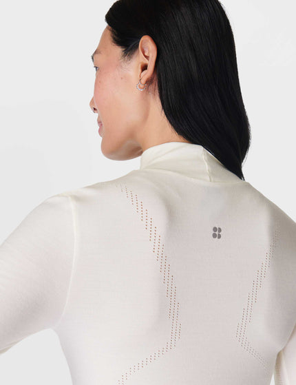 Sweaty Betty Merino Blend Turtle Neck Base Layer Top - Studio Whiteimage4- The Sports Edit