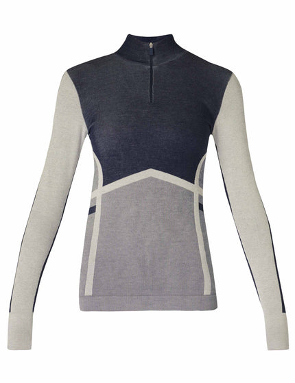 Sweaty Betty Modal Chevron Half Zip Base Layer Top - Navy Blueimage8- The Sports Edit