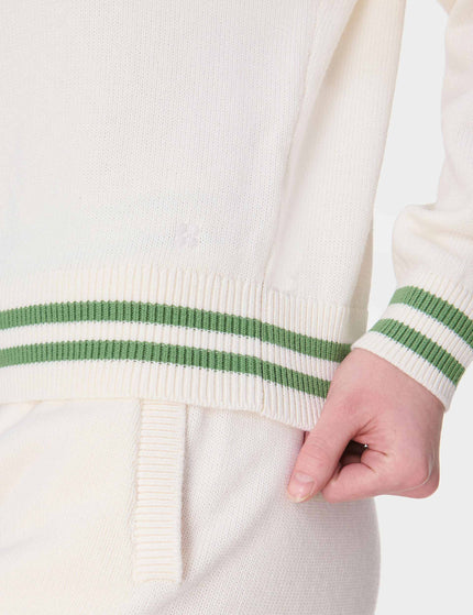 Sweaty Betty Off Court V-Neck Jumper - Lily Whiteimage4- The Sports Edit